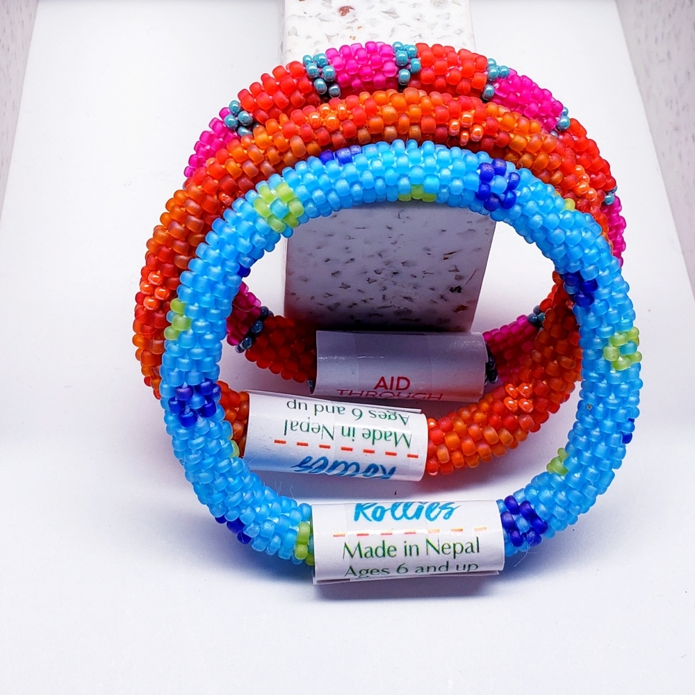 HULA HOOP -The Original Rollies® Bracelet for Kids, 6" round, Nepal, #6 (3 Pcs)